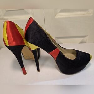 FHR Women's Multicolored 5.5" Heels Pointed Toe Pumps Shoes